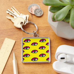 Porte-clés Dessin Kawaii Sushi, riz au poisson et Porte - clé