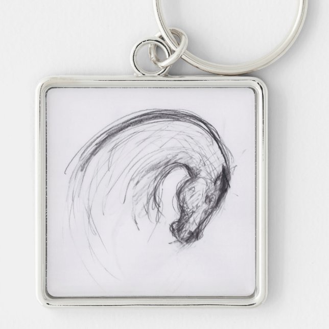Porte-clés Dessin original 2 Cheval Année Zodiac Porte - clé (Devant)