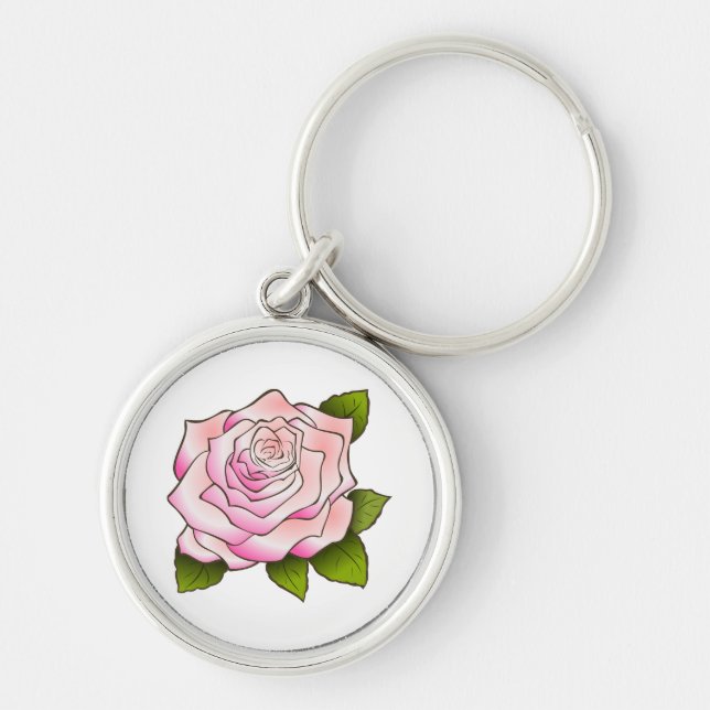 Porte-clés Dessin rose vintage (Devant)