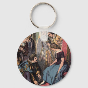 Porte-clés Dessin vintage : Cendrillon et le prince