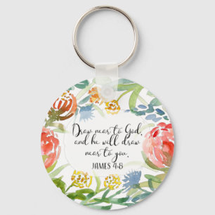 Porte-clés Dessinez près de Dieu James 4:8