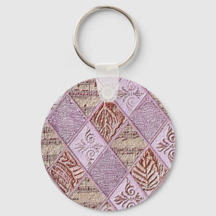 Porte-clés Dessins De Diamant En Rose