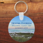 Porte-clés Destin Florida Beach Coucher de soleil sur mesure<br><div class="desc">Ce porte - clé de plage pittoresque de Destin Florida est entouré d'un magnifique coucher de soleil rose et orange qui touche doucement les vagues de l'océan au-dessus du sable et de l'herbe de mer. Magnifique souvenir de souvenirs balnéaire avec date de voyage personnalisée et nom de famille pour votre...</div>