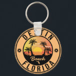 Porte-clés Destin Florida Beach Souvenirs Vintage voyage<br><div class="desc">Destin Florida Design. Design coucher de soleil avec votre plage et la mer de Floride préférée,  adapté aux amateurs de plage aux États-Unis surtout qui aiment Fort Destin Beach.</div>