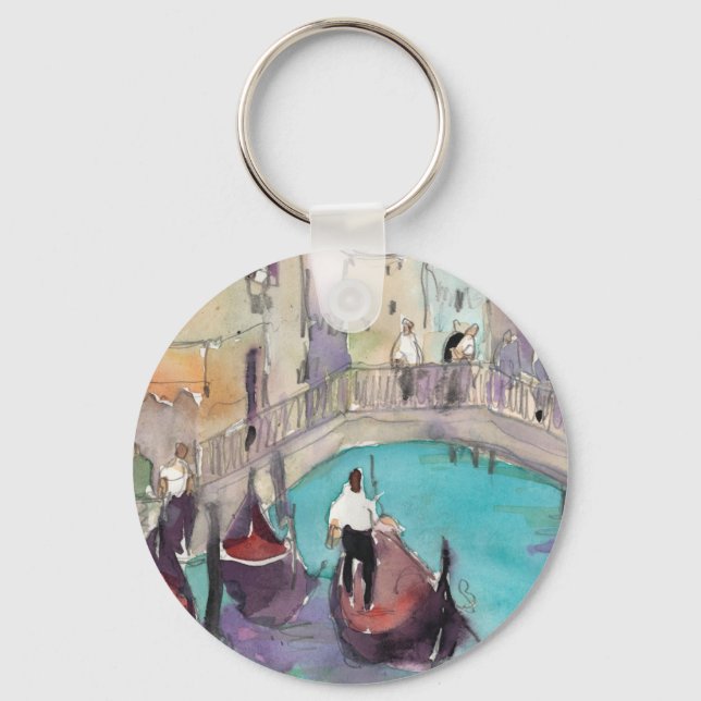 Porte-clés Destinations | Watercolor Venice Gondola Ride (Recto)