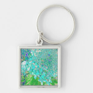 Porte-clés Détail élégant d'hydrangea Aqua et Limelight Green