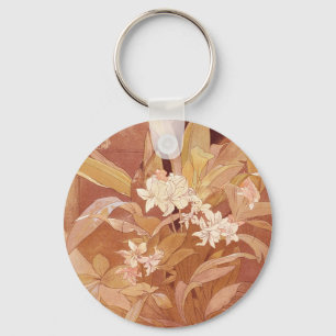 Porte-clés Détail floral Art nouveau d'Alphonse Mucha