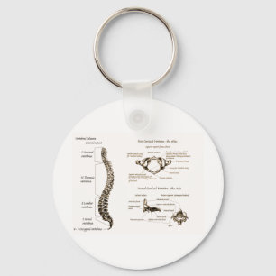 Porte-clés Détails de la colonne épine Sepia