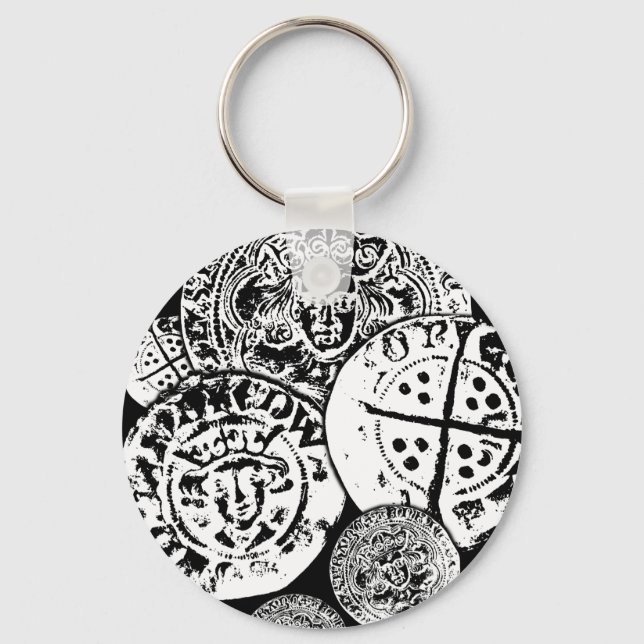 Porte-clés Détection de métal cadeau, pièce martelée (Recto)