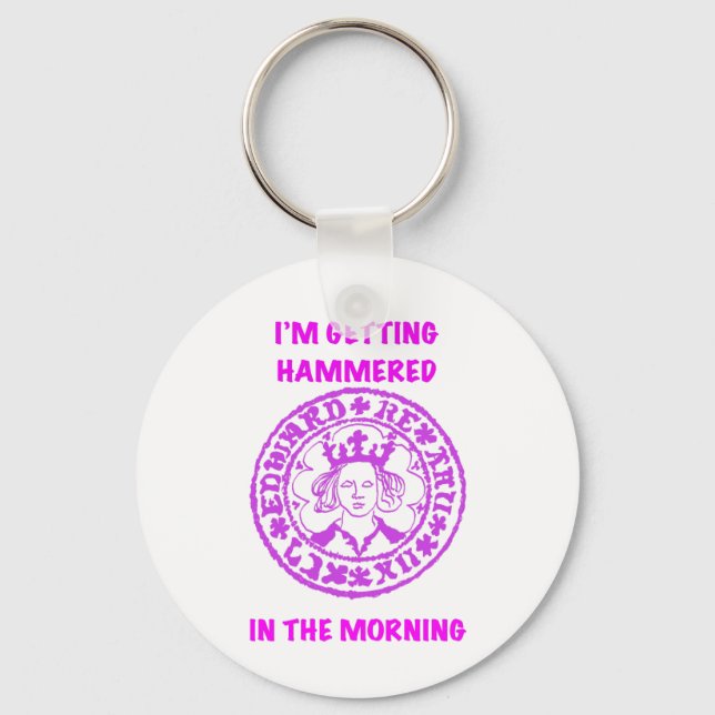 Porte-clés Détection de métaux Coin marteau rose (Recto)