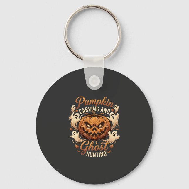 Porte-clés Détourage de citrouille chasse de fantômes Hallowe (Recto)