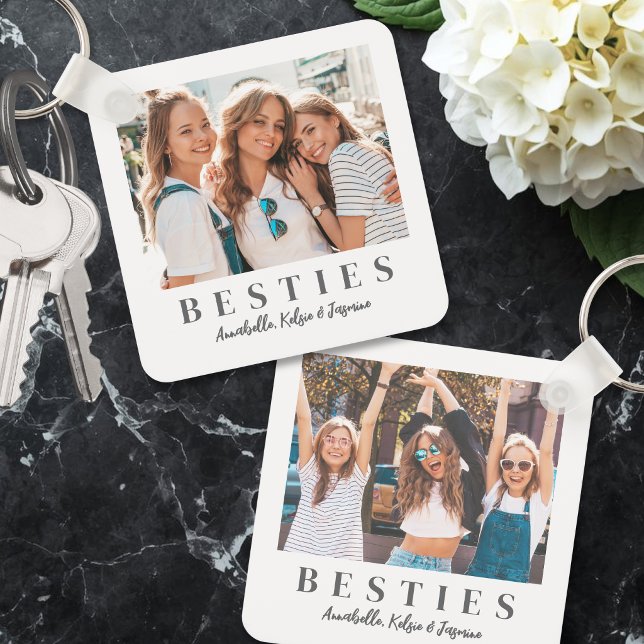 Porte-clés Deux amis photo double face (Two Photo Double Sided Friends Keychain )