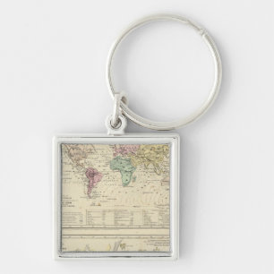 Porte-clés Deux cartes du monde