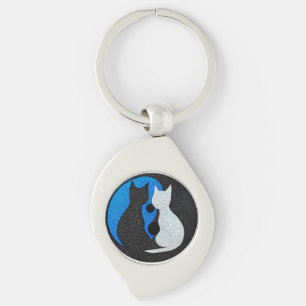 Porte-clés Deux chats stylisés