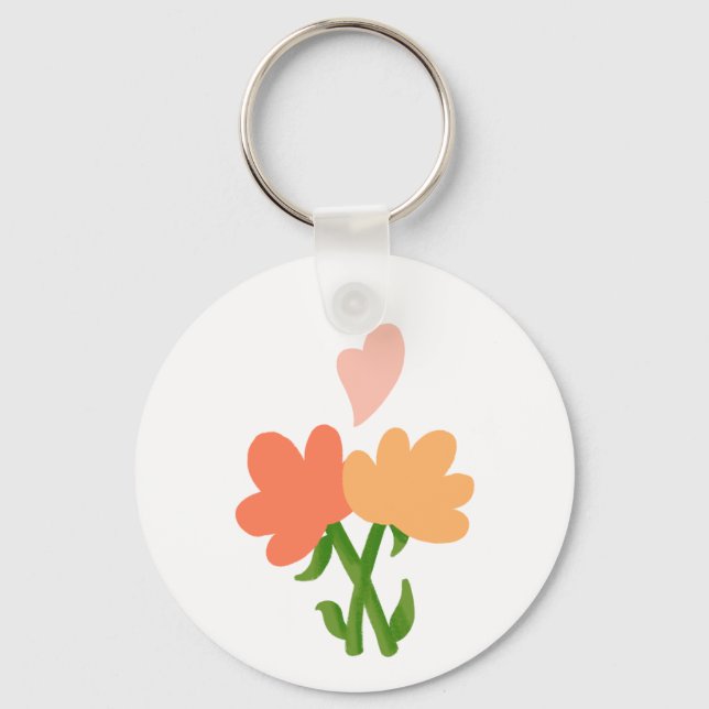 Porte-clés Deux fleurs  (Recto)