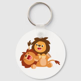 Porte-clés Deux Jolies Lions Cartoon Jouant
