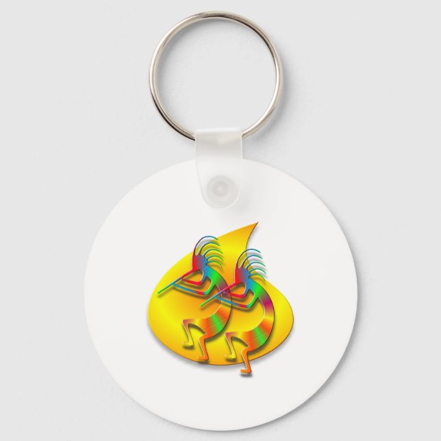 Porte-clés Deux Kokopelli #126 (Recto)