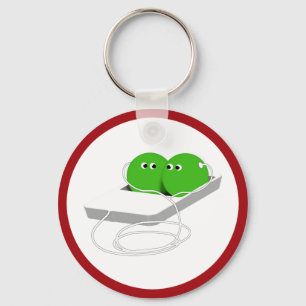 Porte-clés Deux petits pois dans un pois