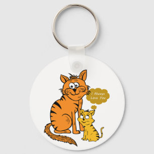 Porte-clés deux tigres mignons et affectueux Je t'aime toujo