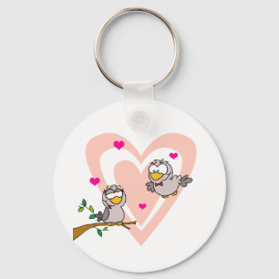 Porte-clés Deux Tourterelles Par Branche