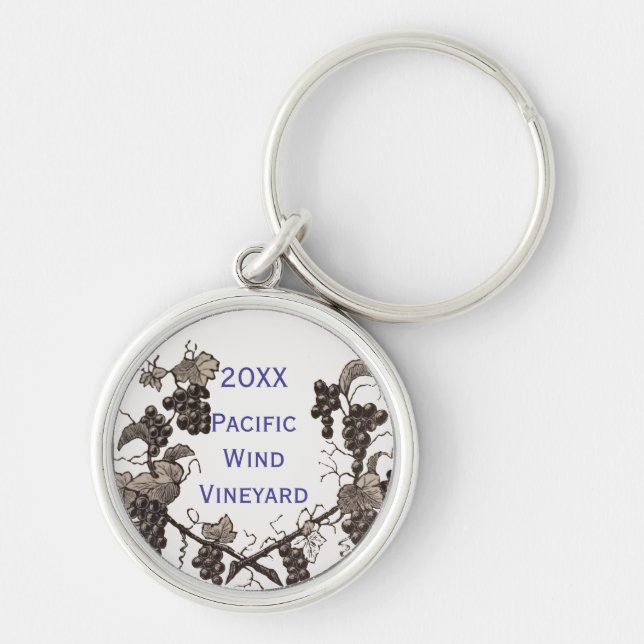 Porte-clés d'événement de vignoble avec année Vign (Devant)