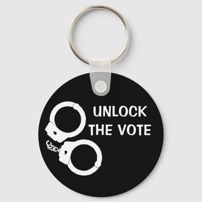 Porte-clés Déverrouiller Le Vote : Noir/Blanc (Recto)