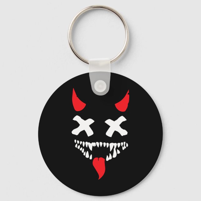 Porte-clés Devil Visage Lazy Halloween Costume d'effroi Dépla (Recto)