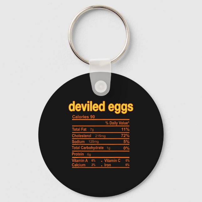 Porte-clés Deviled Egg Nutrition Facts Funny Thanksgiving Chr (Recto)
