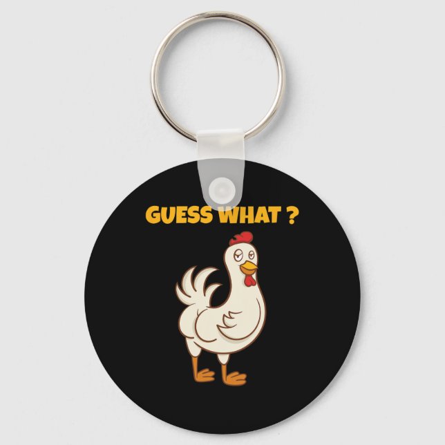 Porte-clés Devinette drôle Que Croupion De Poulet ! Ferme Pou (Recto)