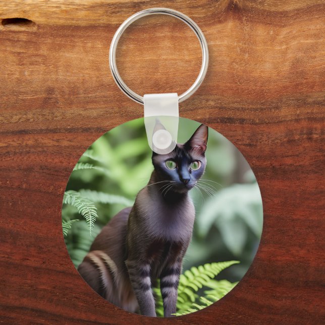 Porte-clés Dexter Le Chat Siamois Noir, Clavier (Recto)