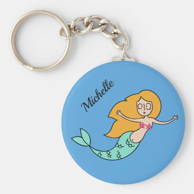 Porte-clés DFunny Mermaid custom name key chains (Devant)