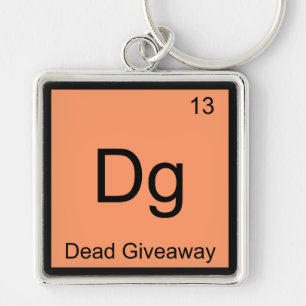 Porte-clés Dg - Symbole d'élément de chimie de cadeau mort Me