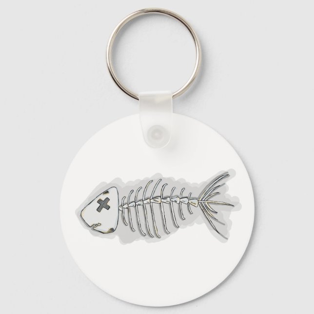 Porte-clés d'Halloween squelette d'os de poisson (Recto)