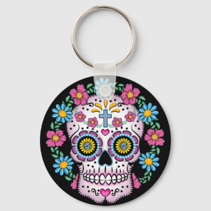 Porte-clés Dia de los Muertos Crâne à sucre