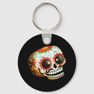 Porte-clés Dia de Los Muertos Sugar Crâne Art