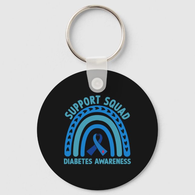 Porte-clés Diabète Blue Support Squad Sensibilisation au diab (Recto)
