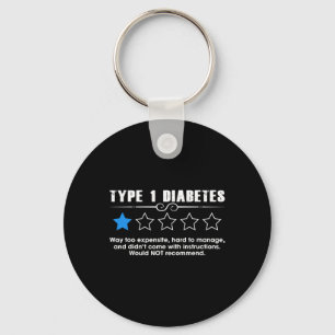 Porte-clés Diabète de type un une étoile Évaluation T1d Mois