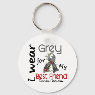 Porte-clés Diabète Je Porte Du Gris Pour Mon Meilleur Ami 43