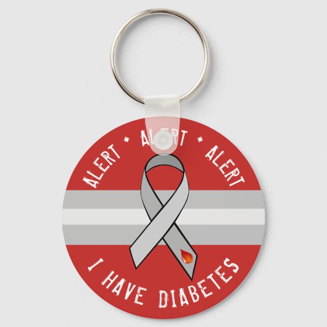 Porte-clés Diabetes Alert Key Chain Awareness Ribbon (Recto)