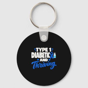 Porte-clés Diabétique de type 1 et prospère diabète de type 1