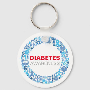 Porte clé spécial diabète fabriqué en France COULEUR BLEU MODELE  Diabétique