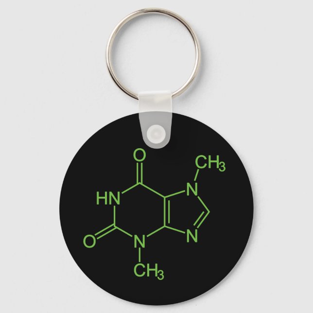 Porte-clés Diagramme chimique de la molécule de théobromine d (Recto)