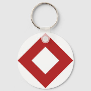 Porte-clés Diamant blanc, Bordure rouge gras