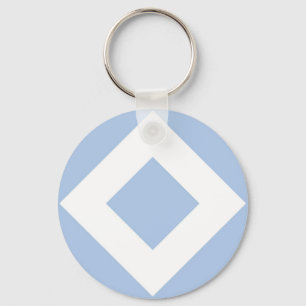 Porte-clés Diamant bleu pâle, Bordure blanche gras