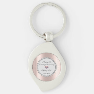 Porte-clés Diamants argentés Rose Gold 10e anniversaire de ma