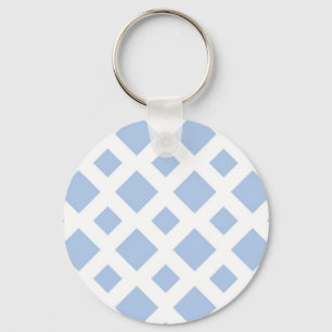 Porte-clés Diamants bleu clair sur blanc