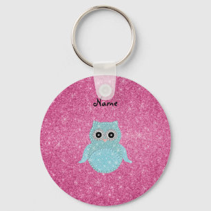 Porte-clés Diamants bling personnalisés de hibou de nom