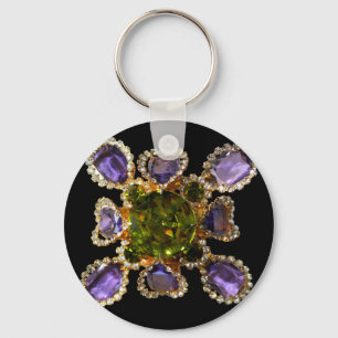 Porte-clés Diamants d'améthyste violet Emeralds bijoux