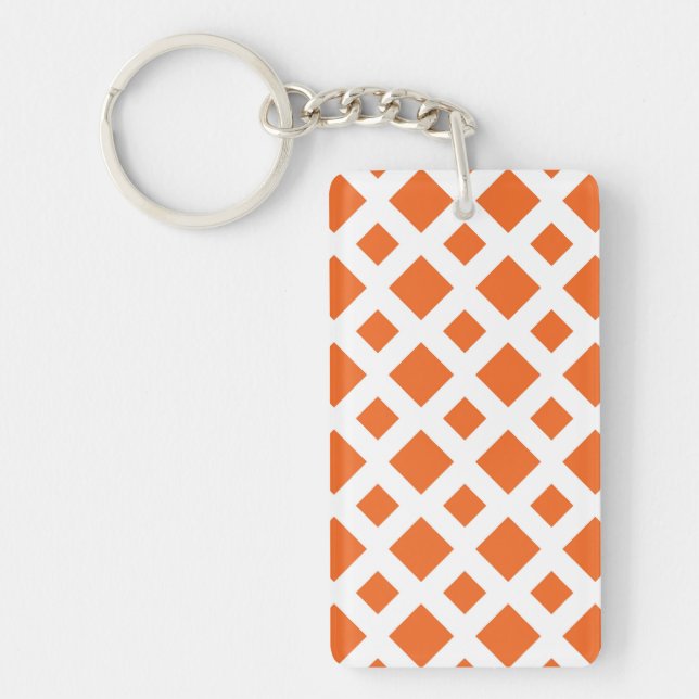 Porte-clés Diamants orange sur blanc (Devant)