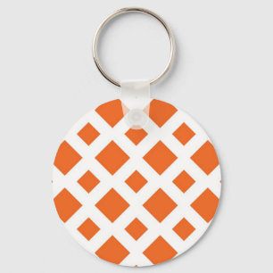 Porte-clés Diamants orange sur blanc